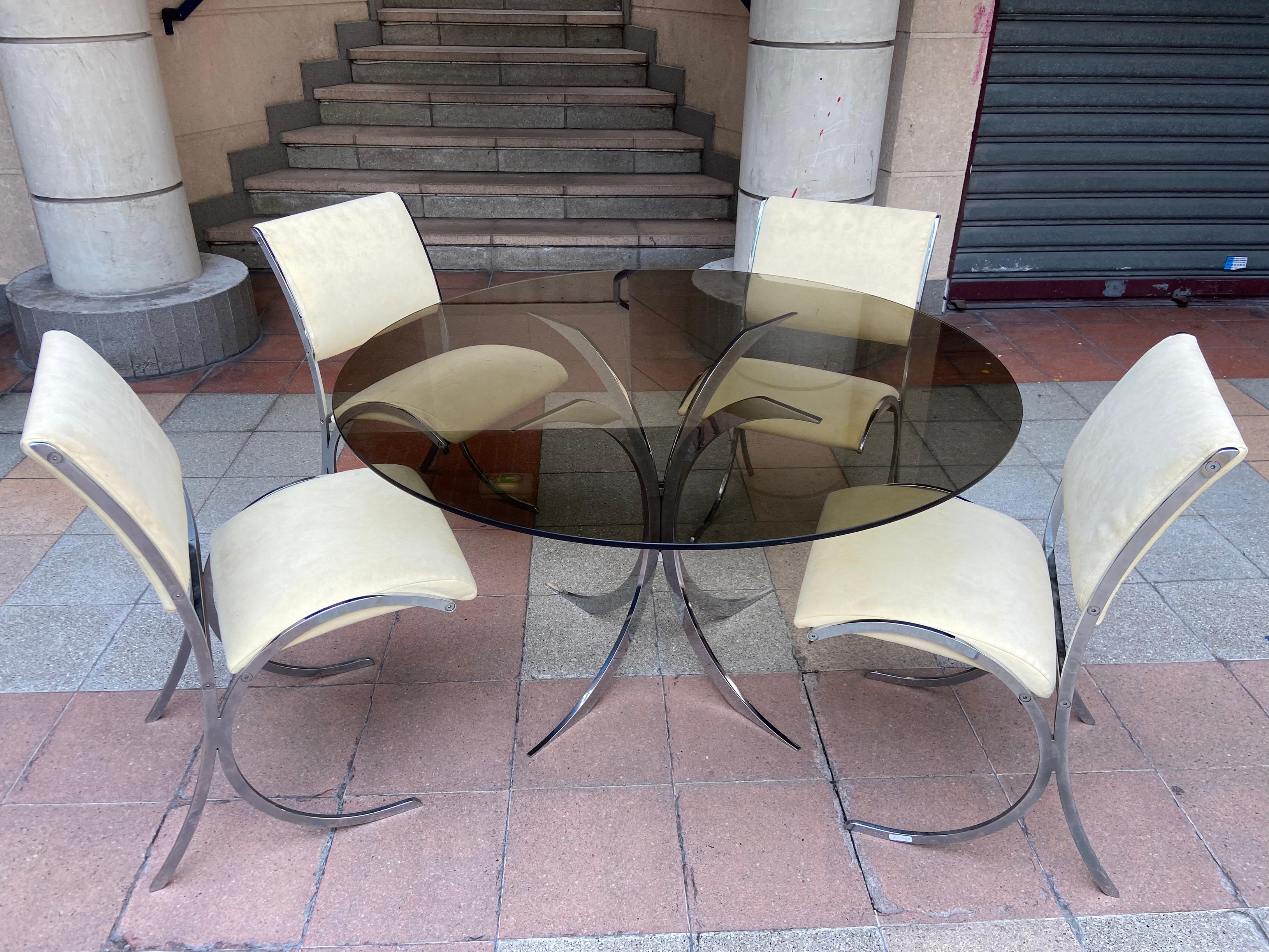 Set of 6 Chairs, Boris Tabacoff Edited by Christofle, Circa 1970 In Good Condition In Saint ouen, FR