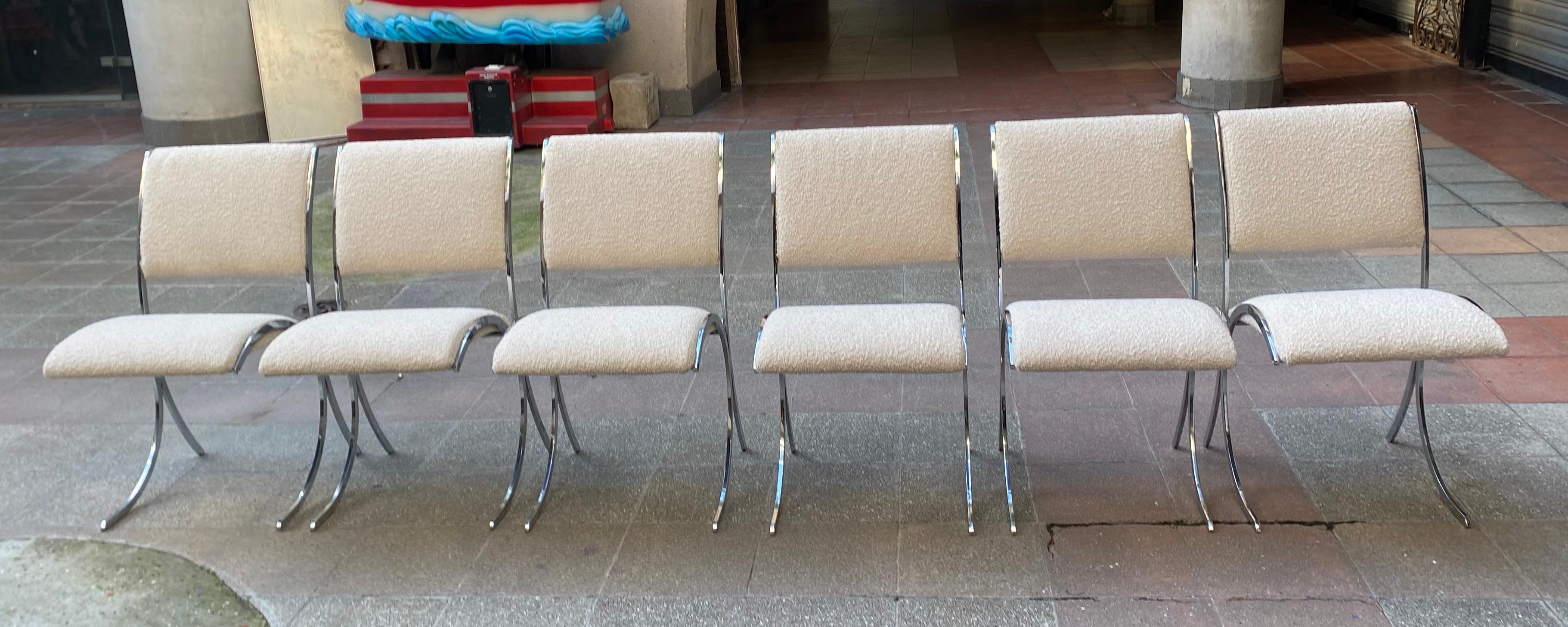 Set of 6 Chairs by Boris Tabacoff Christofle Edition 1970 For Sale 1