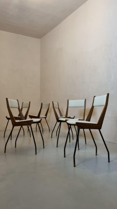 Set of 6 Chairs by Carlo Ratti for Industria Compensati Curvati 50s