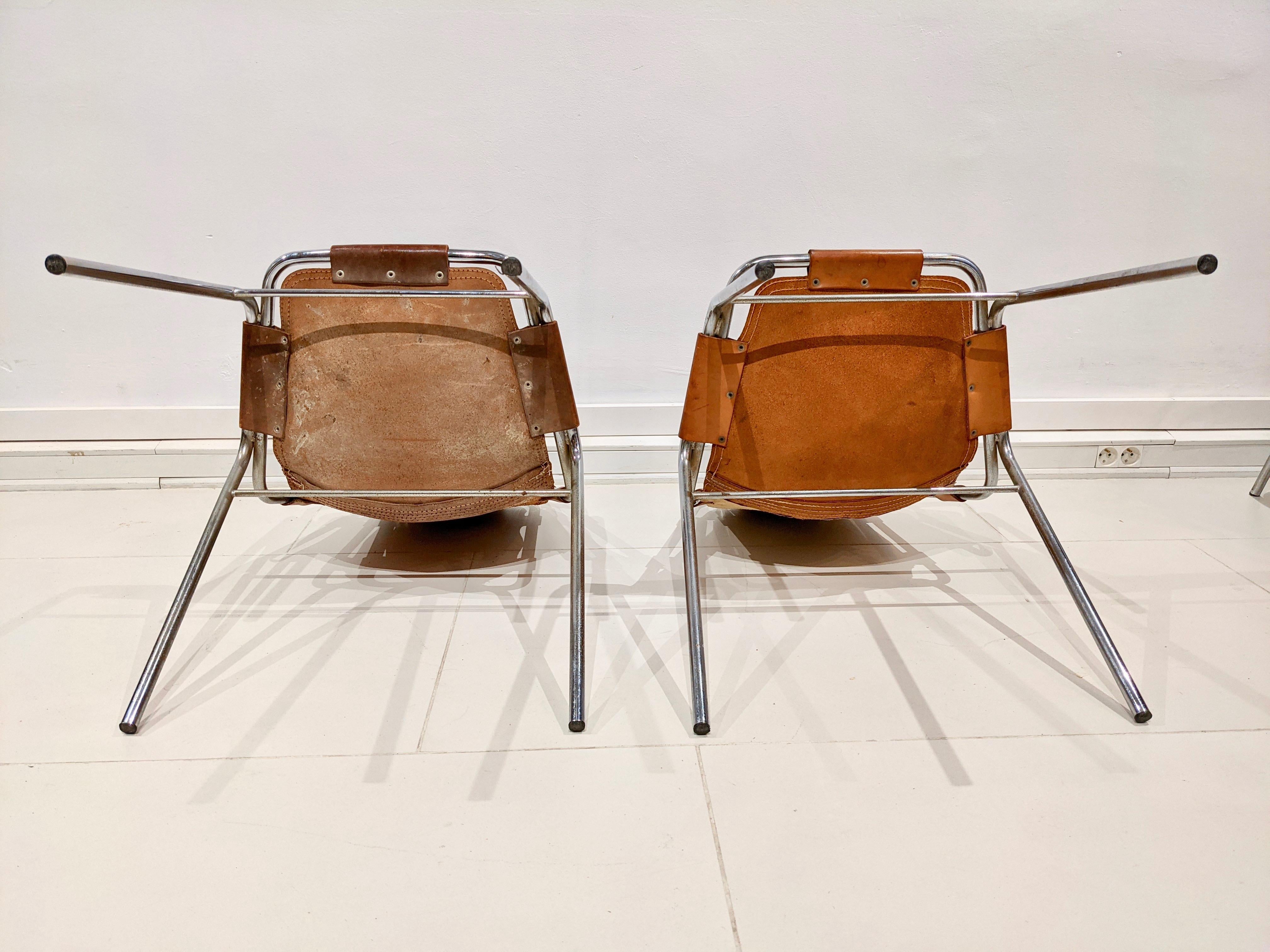 Set of 6 Chairs by Charlotte Perriand for Les Arcs in Cowhide 2