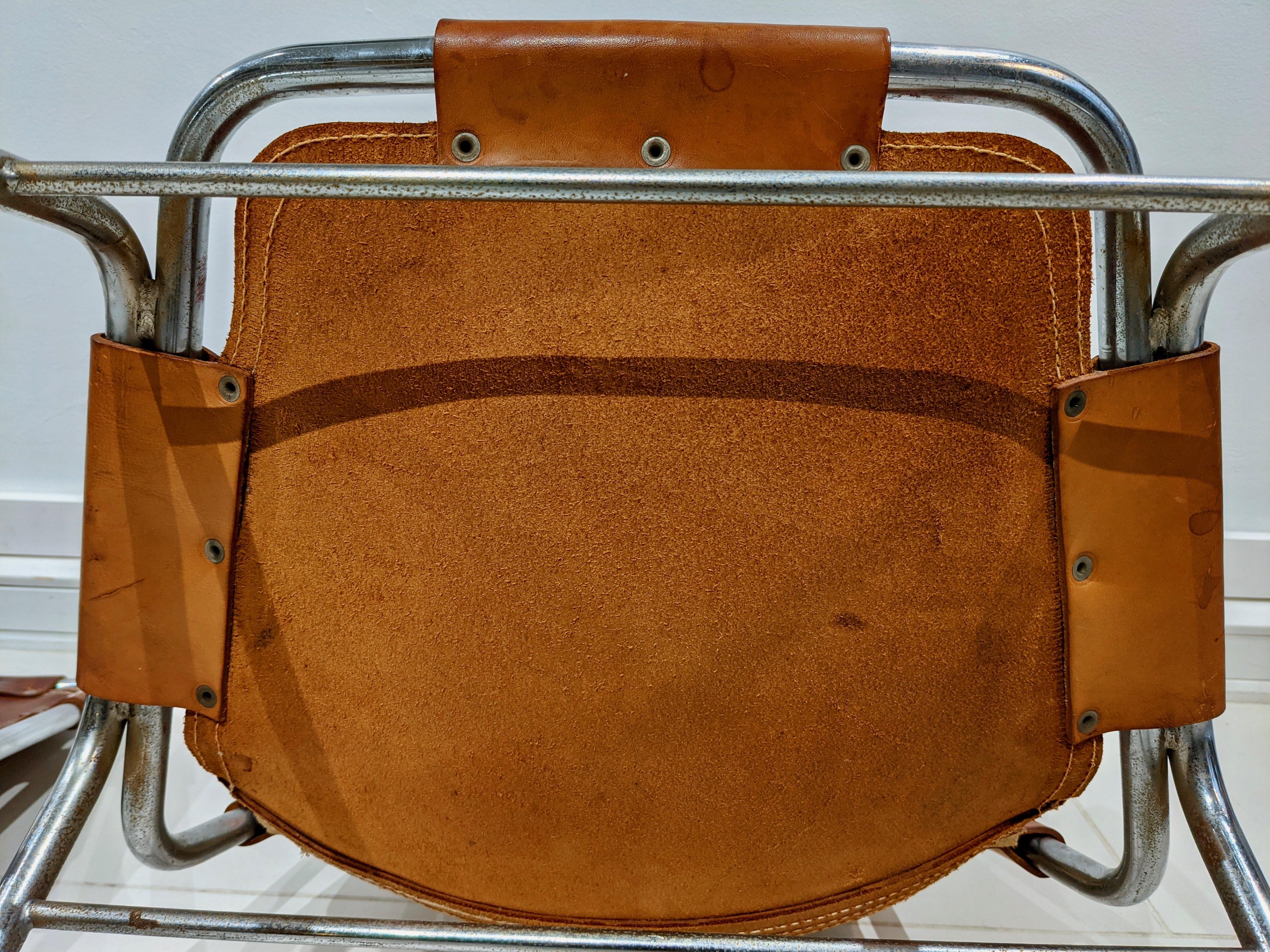 Set of 6 Chairs by Charlotte Perriand for Les Arcs in Cowhide 3