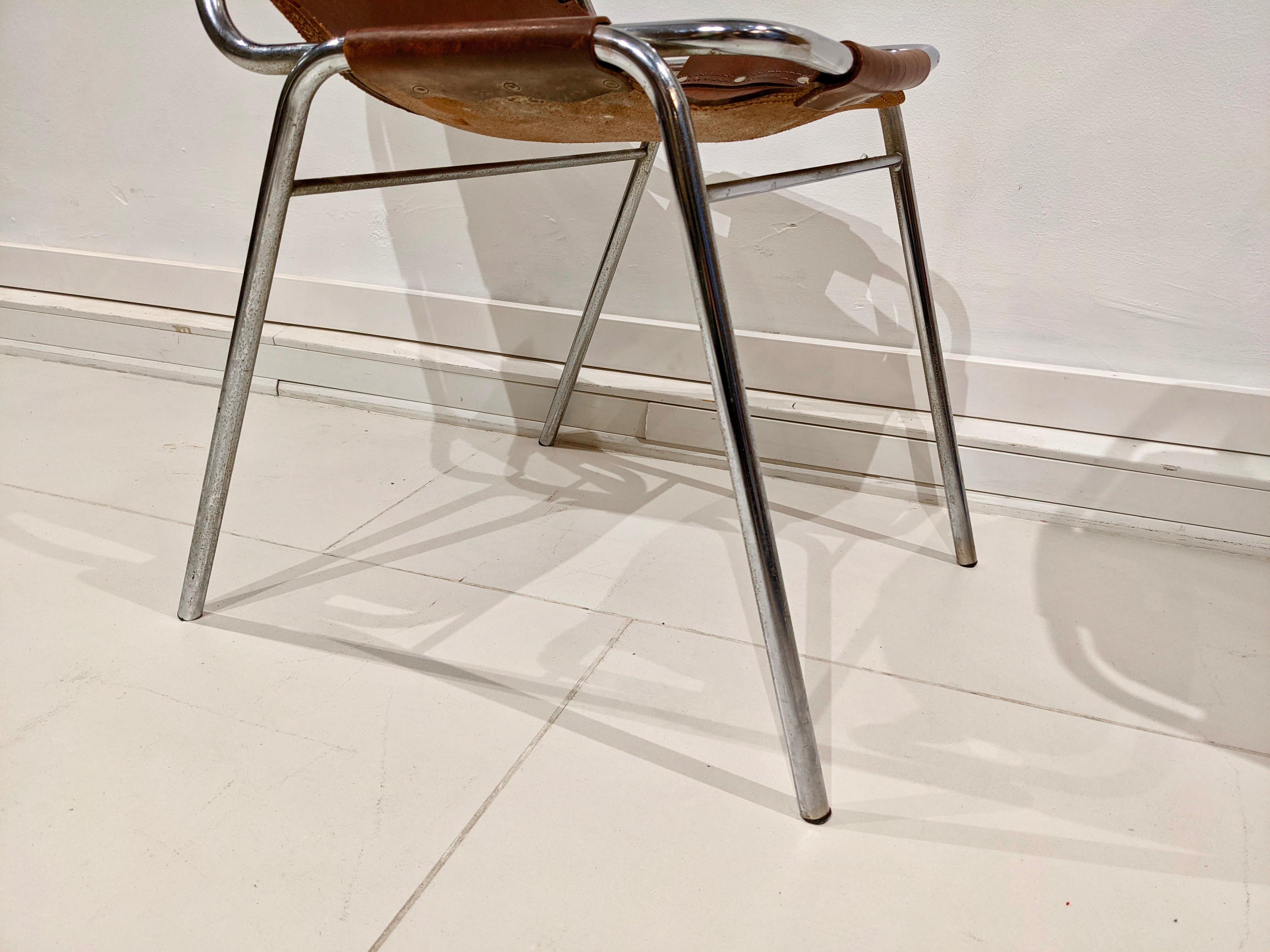 Set of 6 Chairs by Charlotte Perriand for Les Arcs in Cowhide 4