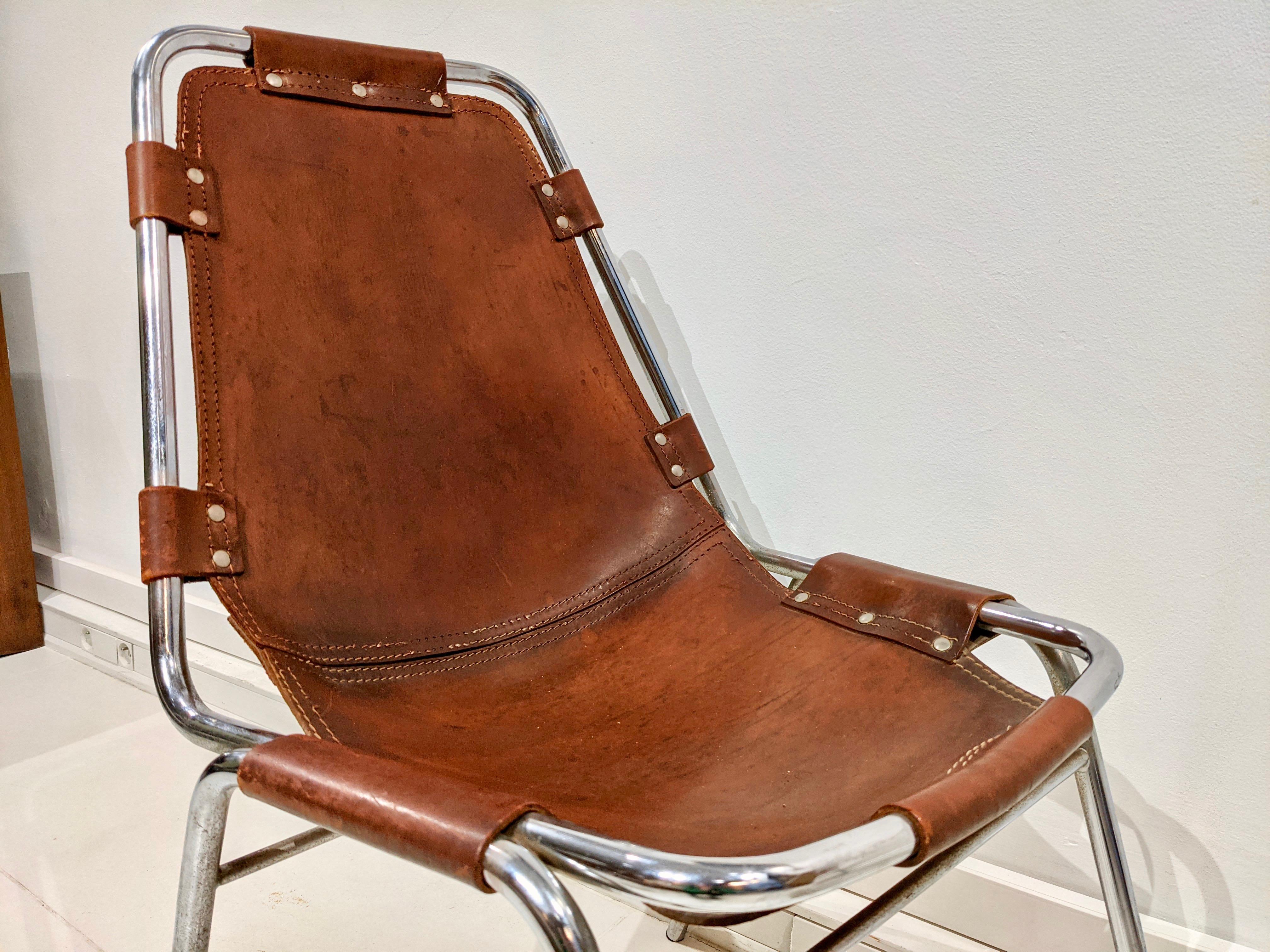 Set of 6 Chairs by Charlotte Perriand for Les Arcs in Cowhide 1