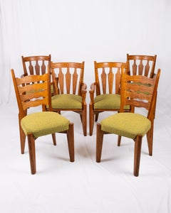 Set of 6 chairs by Guillerme et Chambron for Votre Maison, France, 1950s