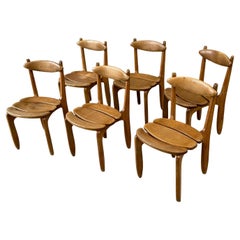 Set of 6 Chairs by Guillerme et Chambron, France, Circa 1960's