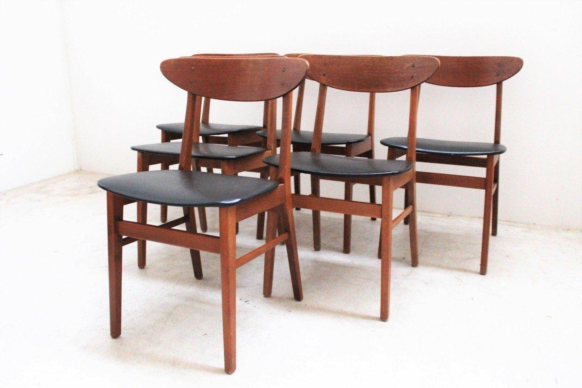 Set of 6 chairs by Harry Ostergaard. Scandinavian - 1960s.
