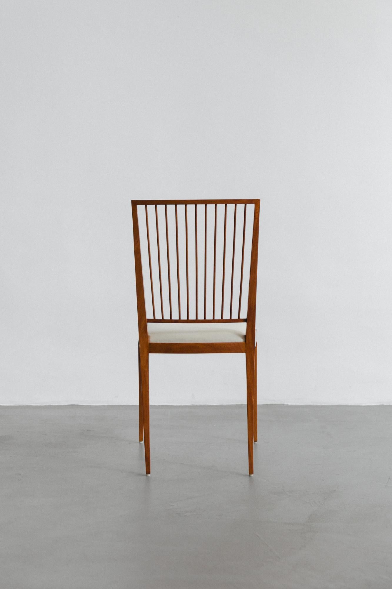 Mid-Century Modern Set of 6 Chairs by Joaquim Tenreiro, 1947, Midcentury Design For Sale