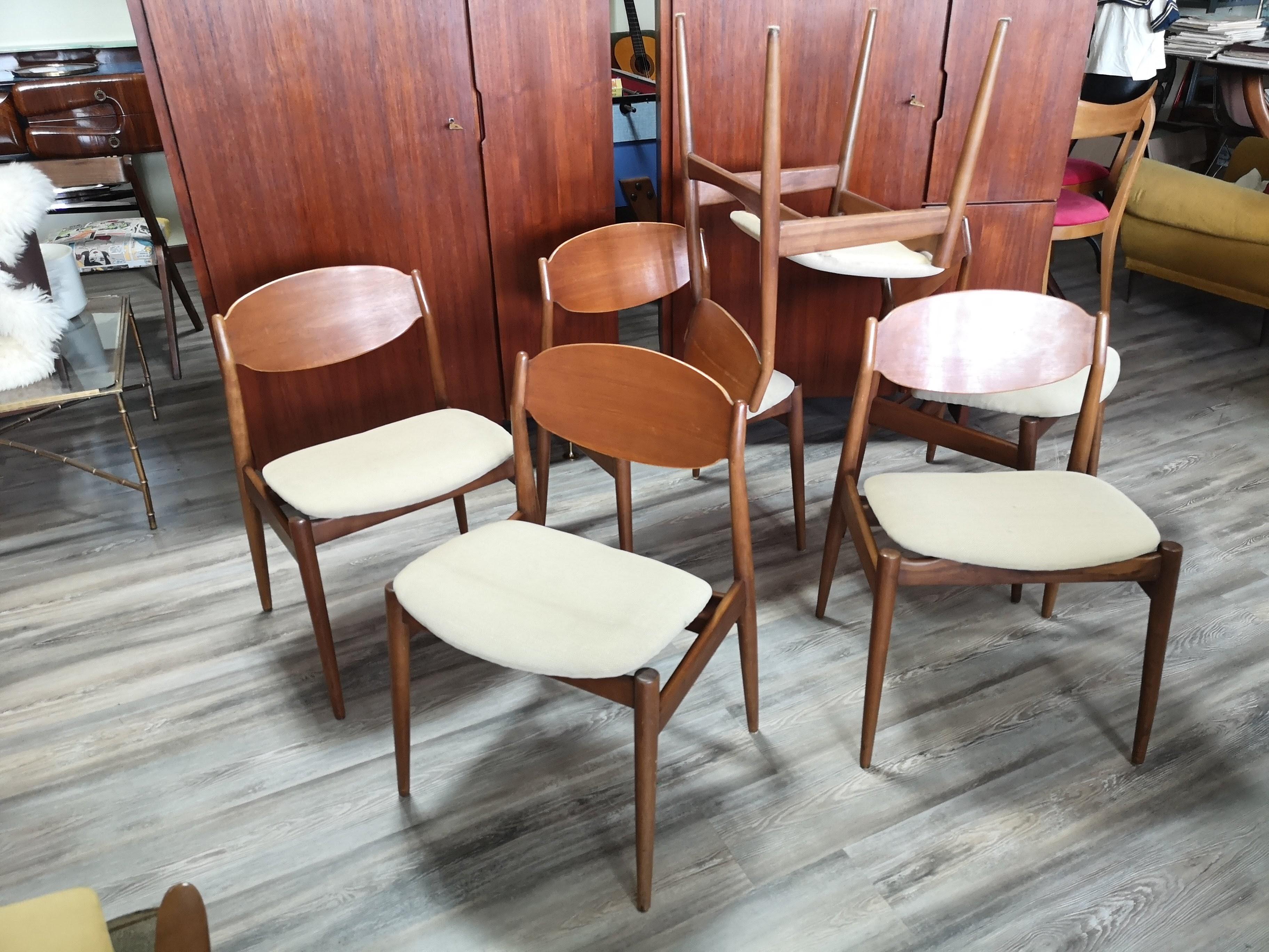 Set of 6 Chairs by Leonardo Fiori for ISA, Italy, 1960s In Good Condition For Sale In SAN PIETRO MOSEZZO, NO
