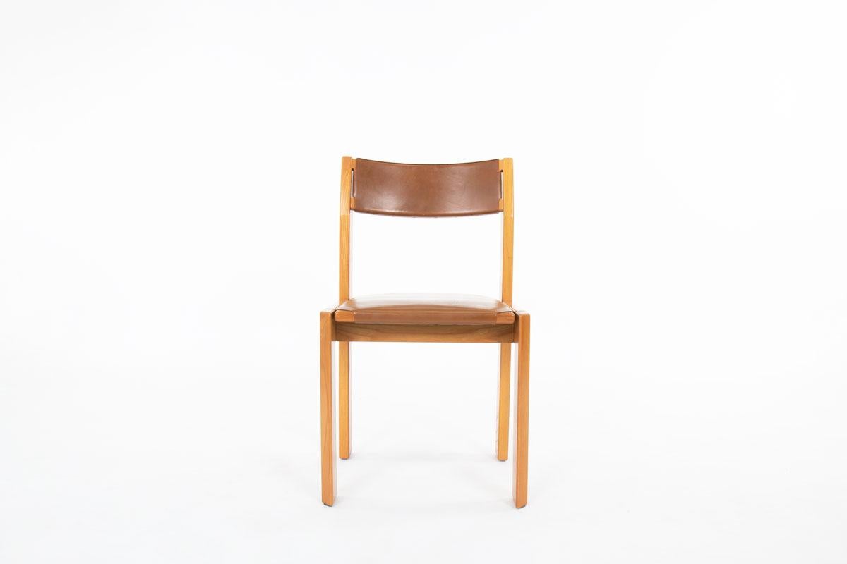 Ensemble de 6 chaises de Luigi Gorgoni pour Roche Bobois 1970 Bon état - En vente à JASSANS-RIOTTIER, FR