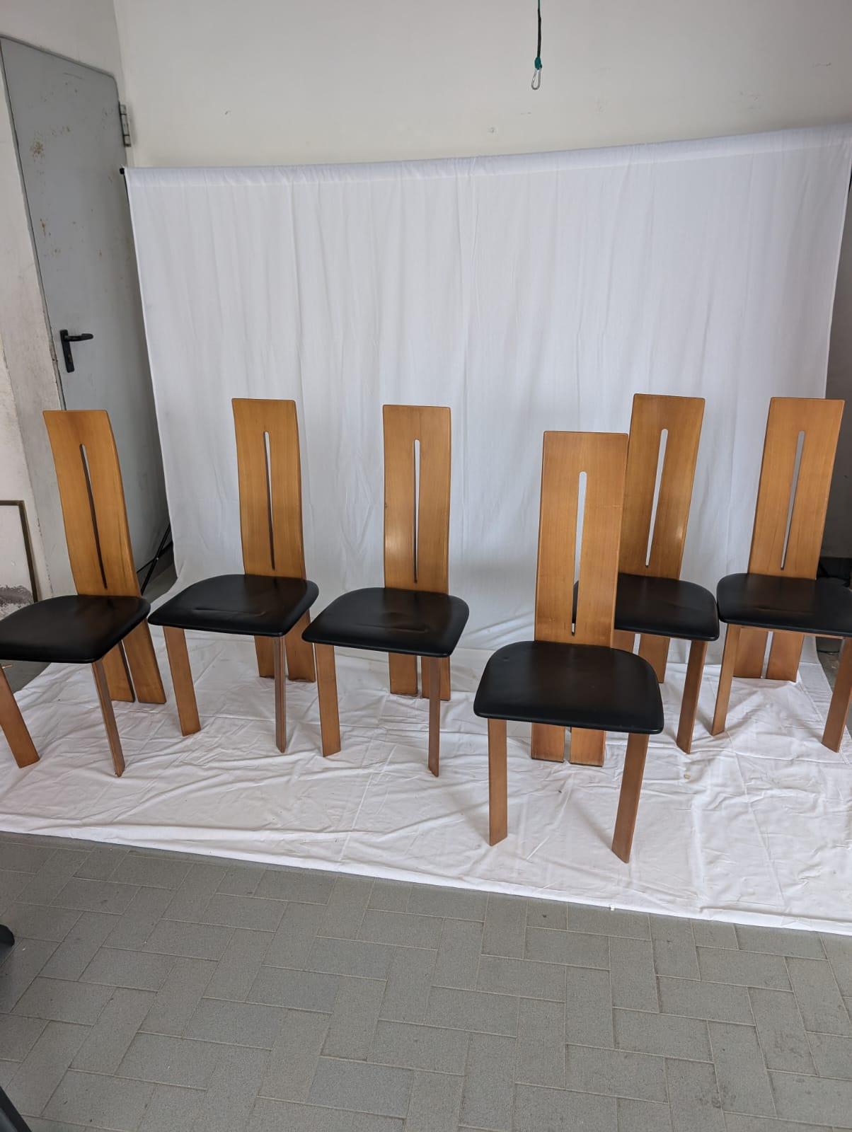 Juego de 6 sillas de Mario Marenco para Mobilgirgi, años 70 Late 20th Century en venta