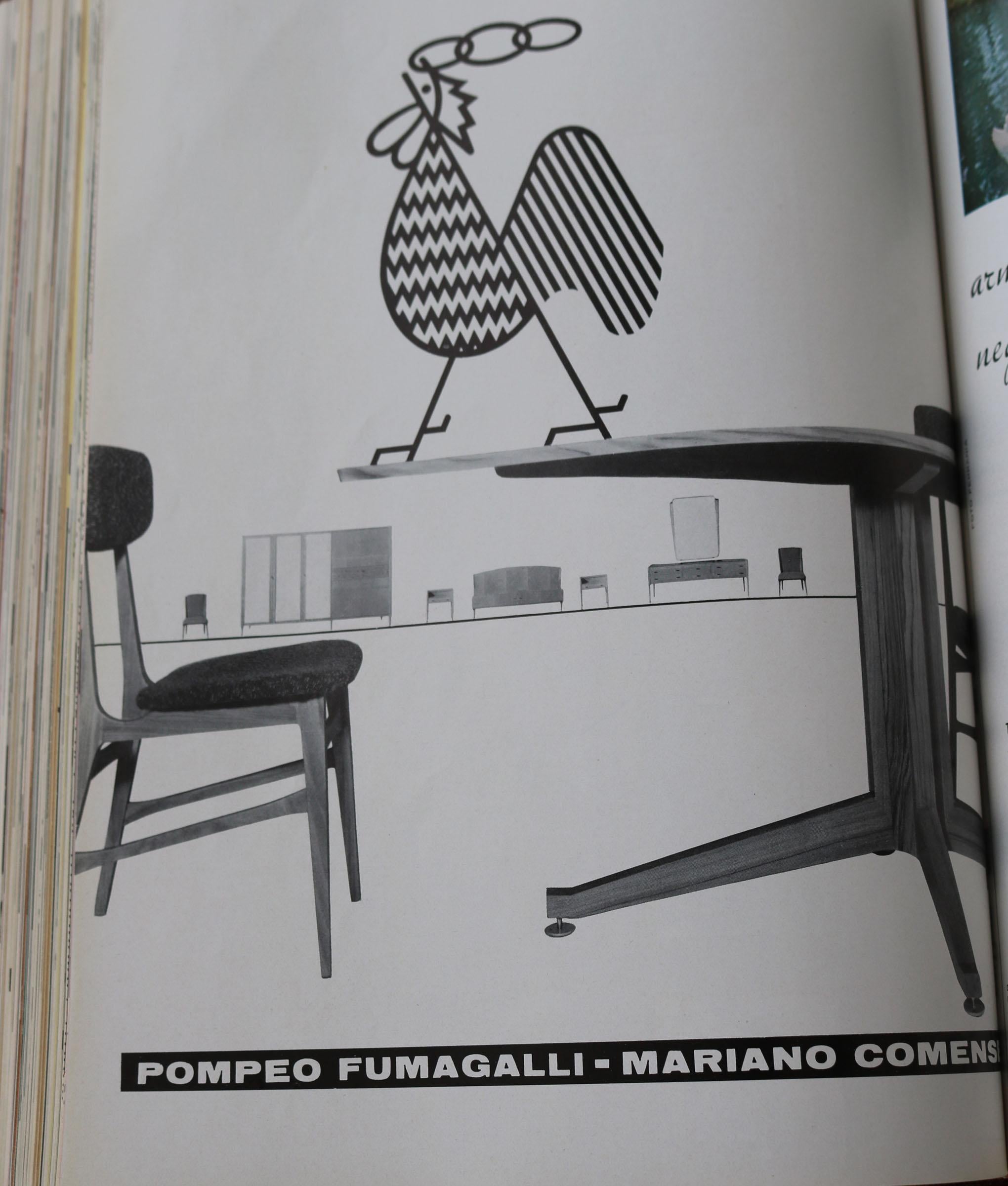 Set of 6 Chairs by Pompeo Fumagalli-Mariano Comese, Italy, 1960 For Sale 13