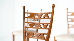 Set of 6 Chairs, Cherry Wood, Italy, 1940s
