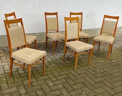 Set di 6 sedie, anni '50/'60 CIRCA; patina e rivestimento da rifare