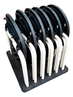 Set of 6 Chairs Clack Model Design Lucci & Orlandini for Lamm, 70's