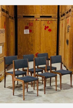 Set of 6 Chairs Designed by Carlo de Carli for Cassina, Walnut