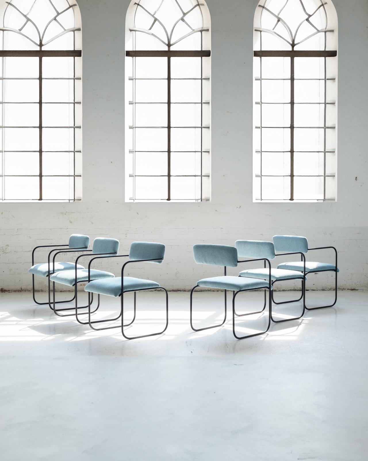 Postmoderne Ensemble de 6 chaises conçues par George Veronda en vente
