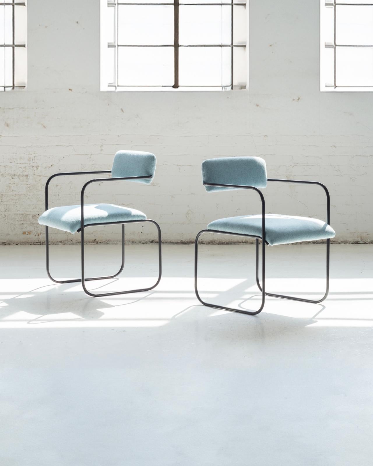 Powder-Coated Set of 6 Chairs Designed by George Veronda For Sale