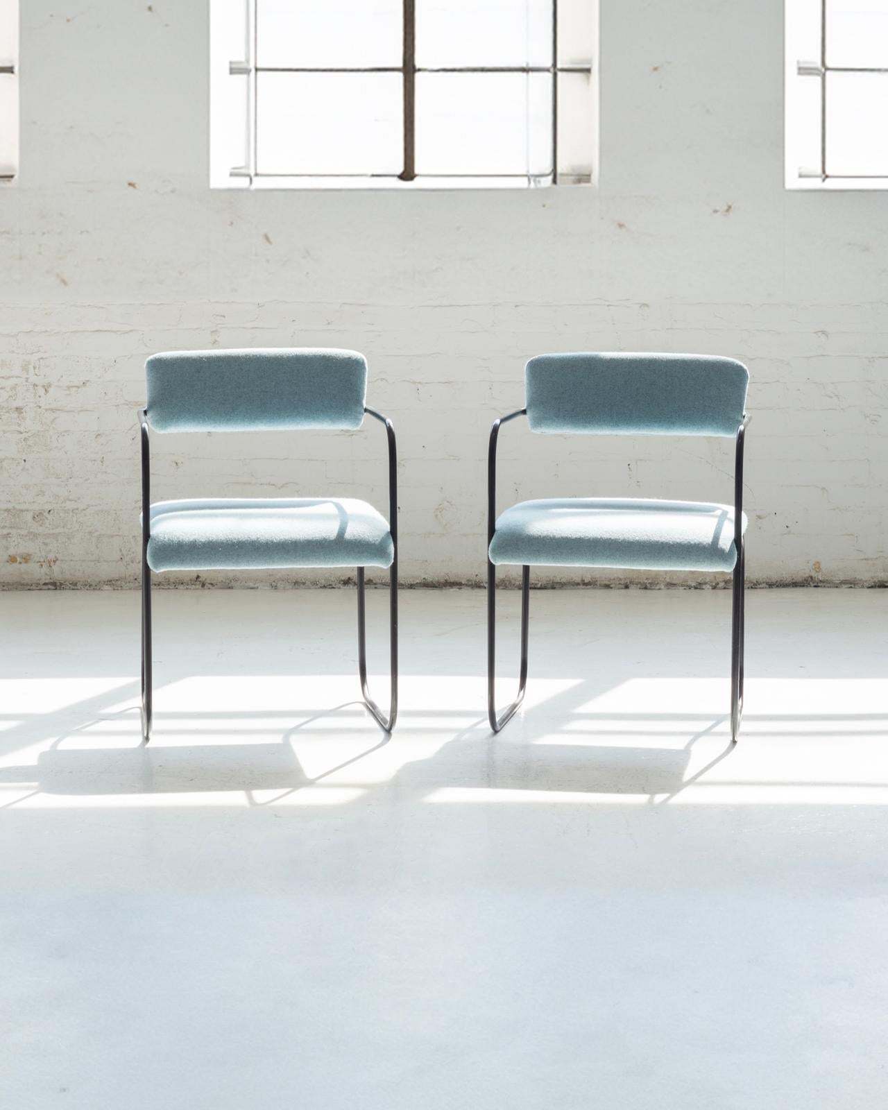Acier Ensemble de 6 chaises conçues par George Veronda en vente