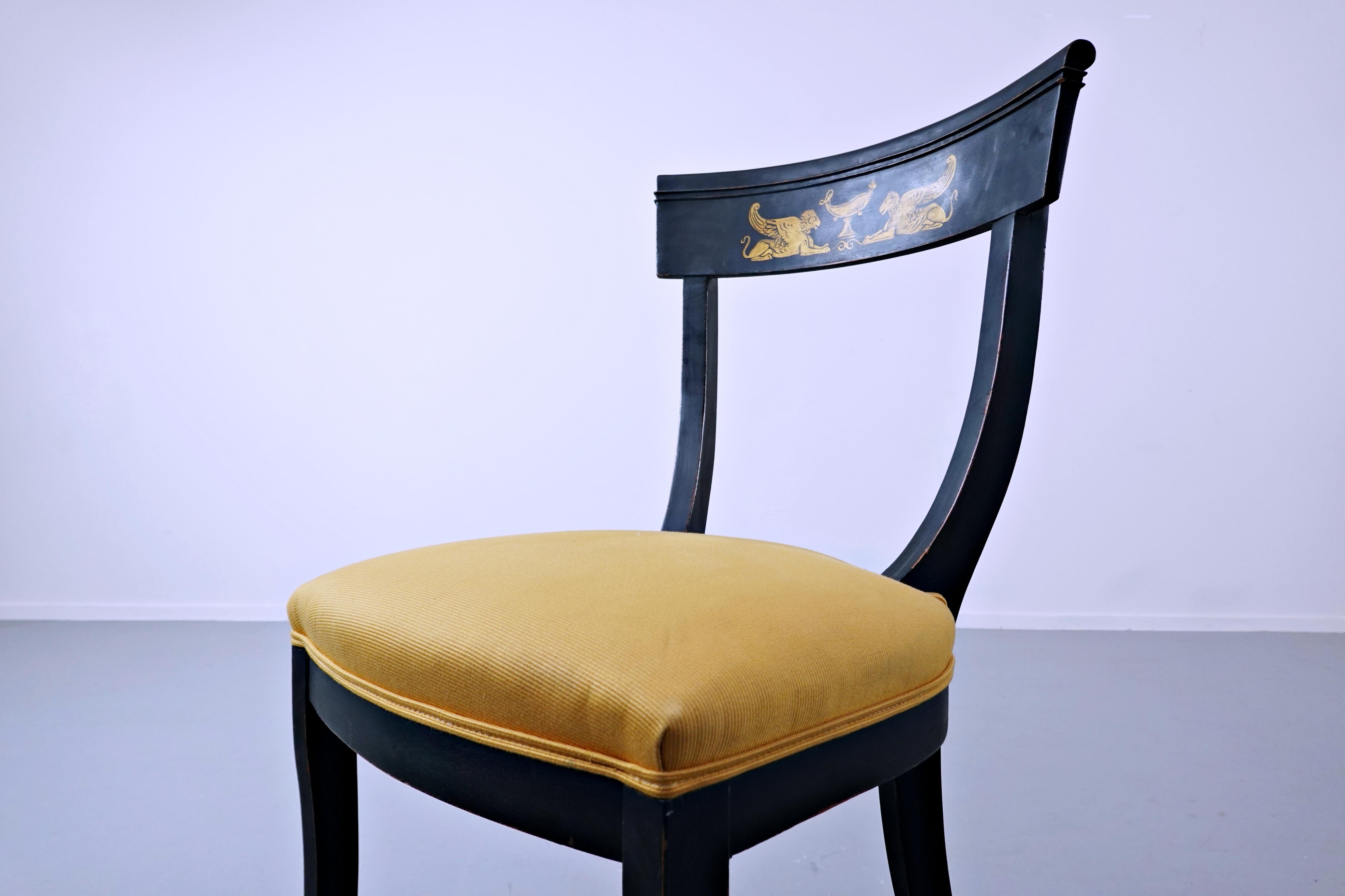 Ensemble de 6 chaises, style Empire, Belgique en vente 7