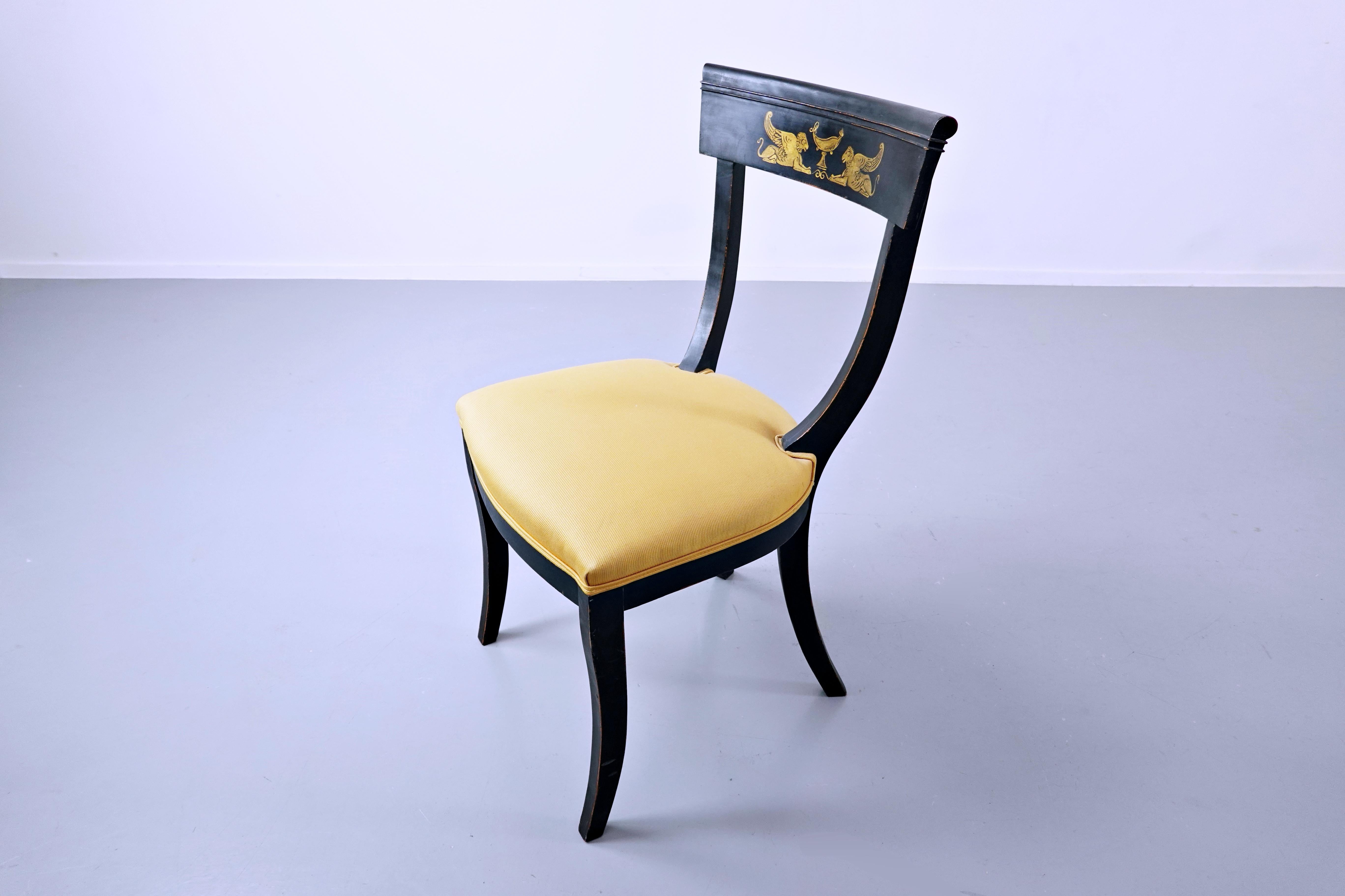 Ensemble de 6 chaises, style Empire, Belgique en vente 9