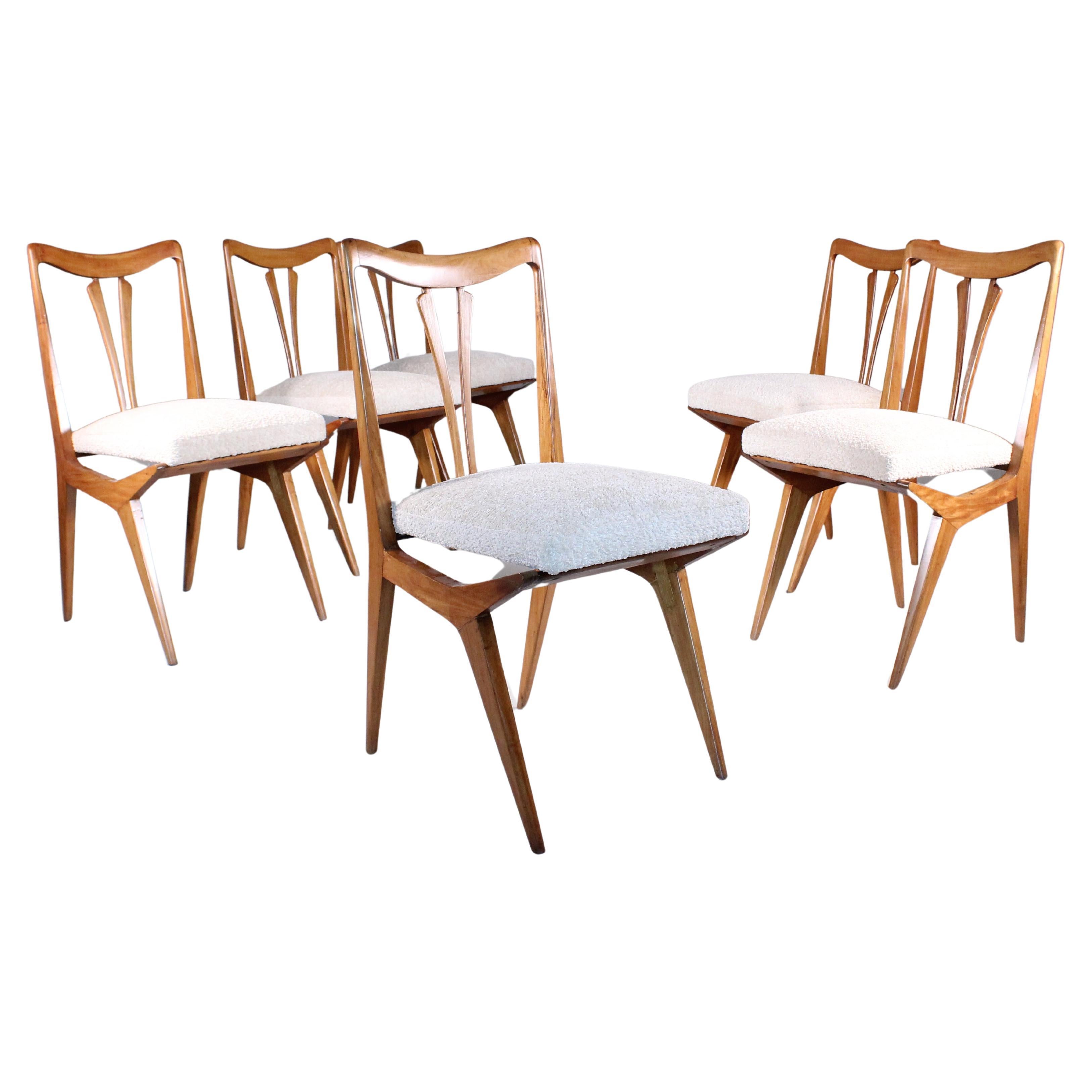 Set of 6 chairs, Giuseppe Scapinelli 