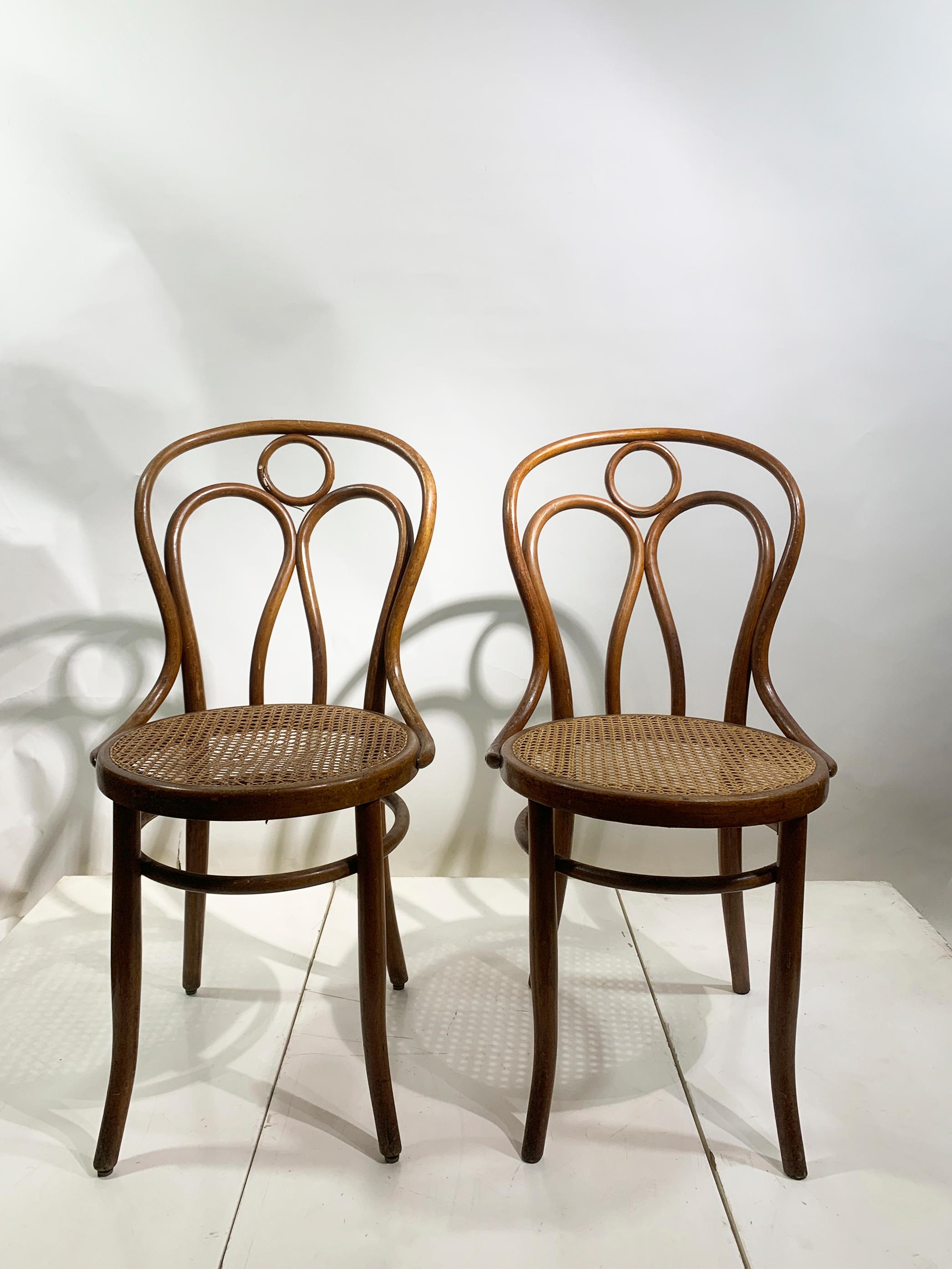 Juego de 6 Sillas de madera curvada de Josef Hoffmann para Mundus Viena Austria, 1900 Art Nouveau en venta