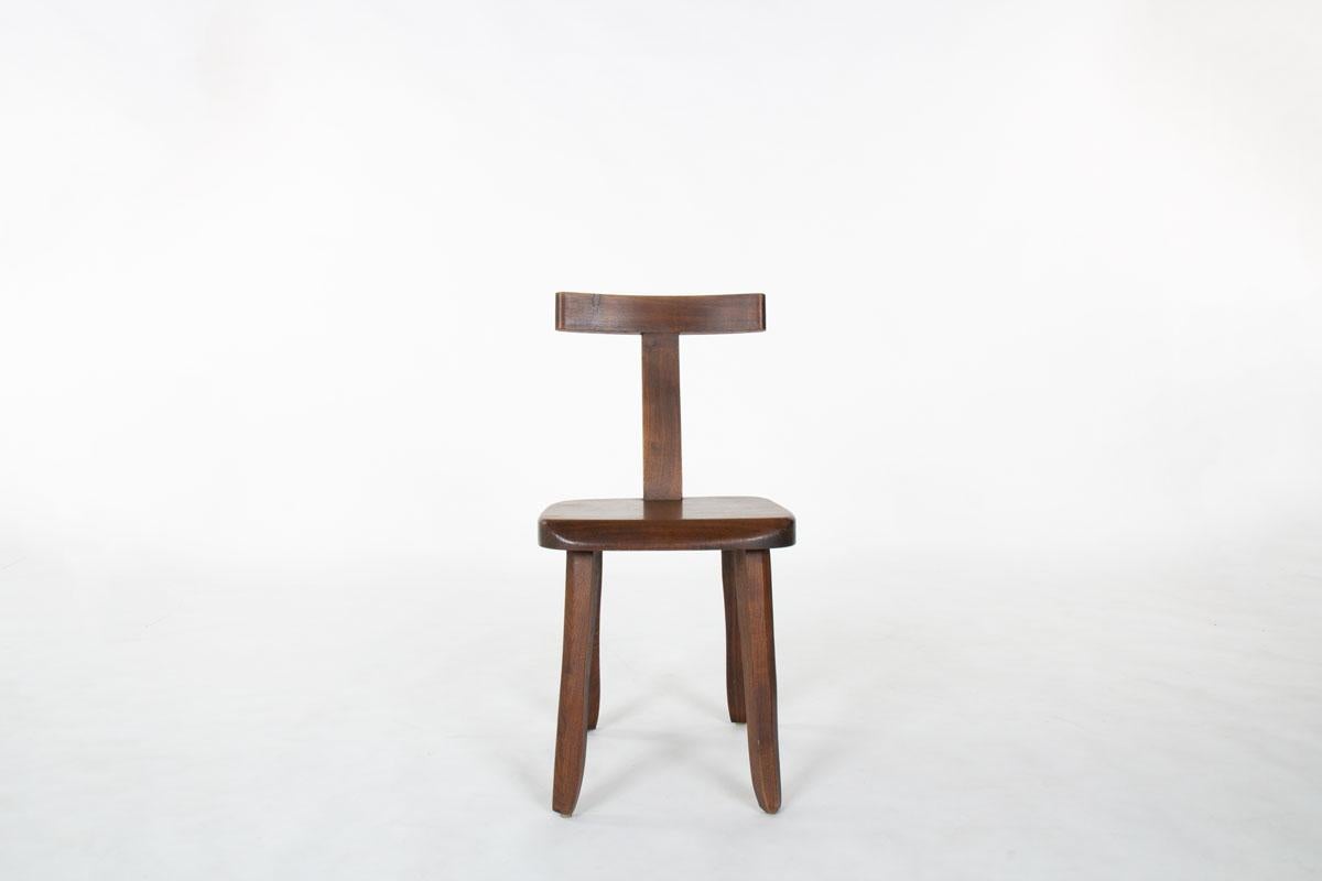 6 Stühle aus Ulmenholz mit T-Lehne von Olavi Hänninen, 1950er Jahre im Angebot 1