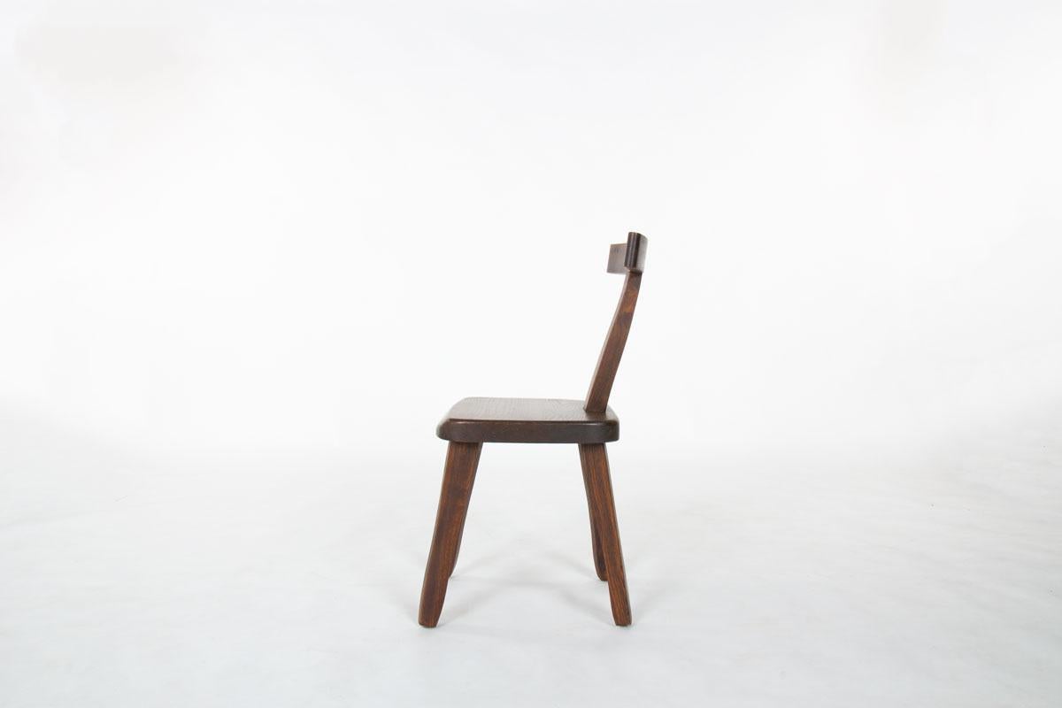 6 Stühle aus Ulmenholz mit T-Lehne von Olavi Hänninen, 1950er Jahre im Angebot 3