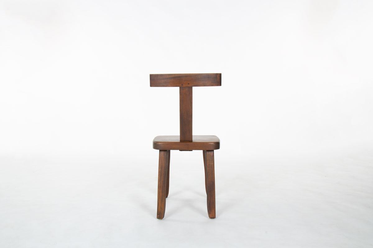 6 Stühle aus Ulmenholz mit T-Lehne von Olavi Hänninen, 1950er Jahre im Angebot 4