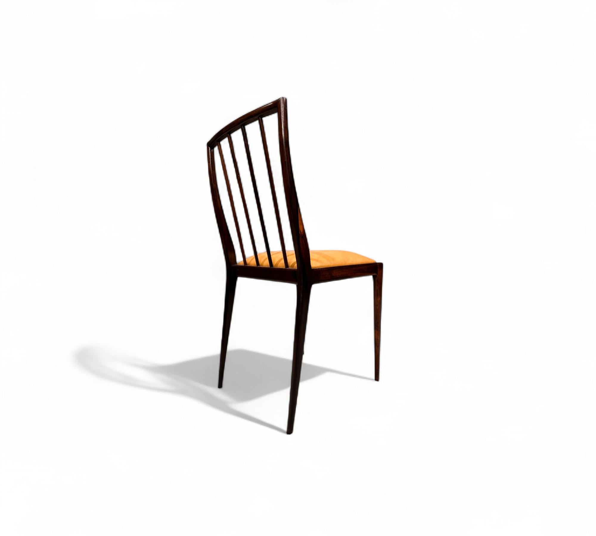 Set of 6 Chairs in Hardwood & Leather by Geraldo de Barros, c. 1950 For Sale 4