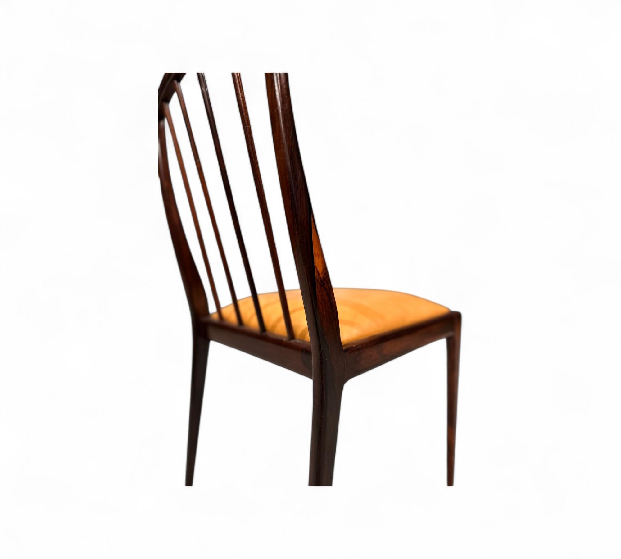 Set of 6 Chairs in Hardwood & Leather by Geraldo de Barros, c. 1950 For Sale 8