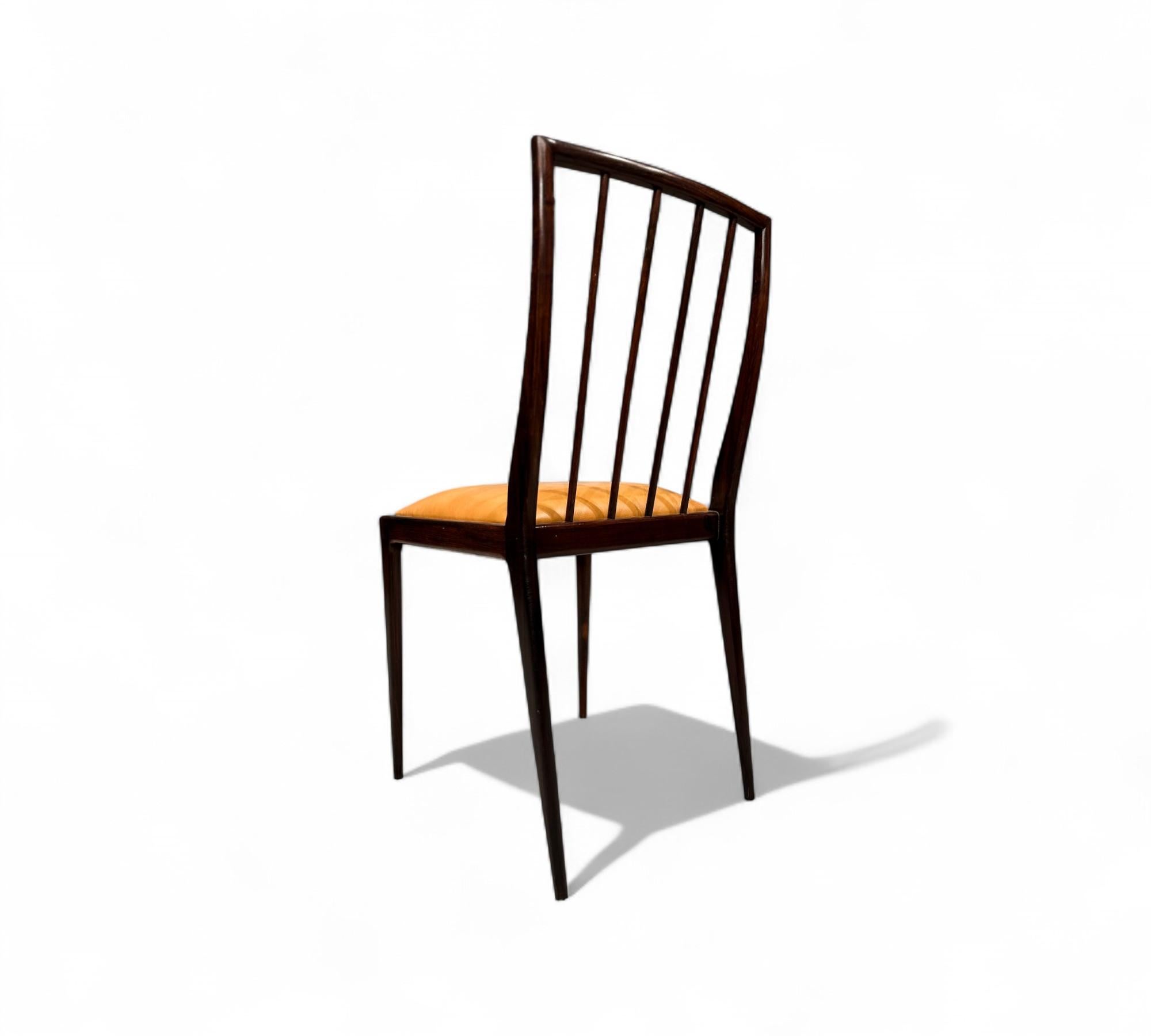 Set of 6 Chairs in Hardwood & Leather by Geraldo de Barros, c. 1950 For Sale 2