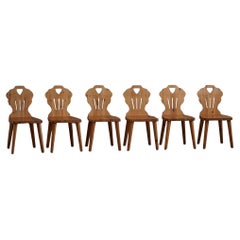 Set of 6 Chairs in Pine, by a Swedish Cabinetmaker, Scandinavian Modern, 1960s