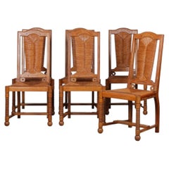 Lot de 6 chaises dans le style de Charles Dudouyt, 1950