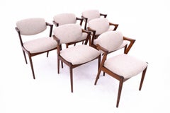 Set of 6 chairs model 42 designed by Kai Kristiansen, Denmark, 1960s. Restored.