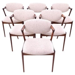 Set of 6 chairs model 42 designed by Kai Kristiansen, Denmark, 1960s. Restored.