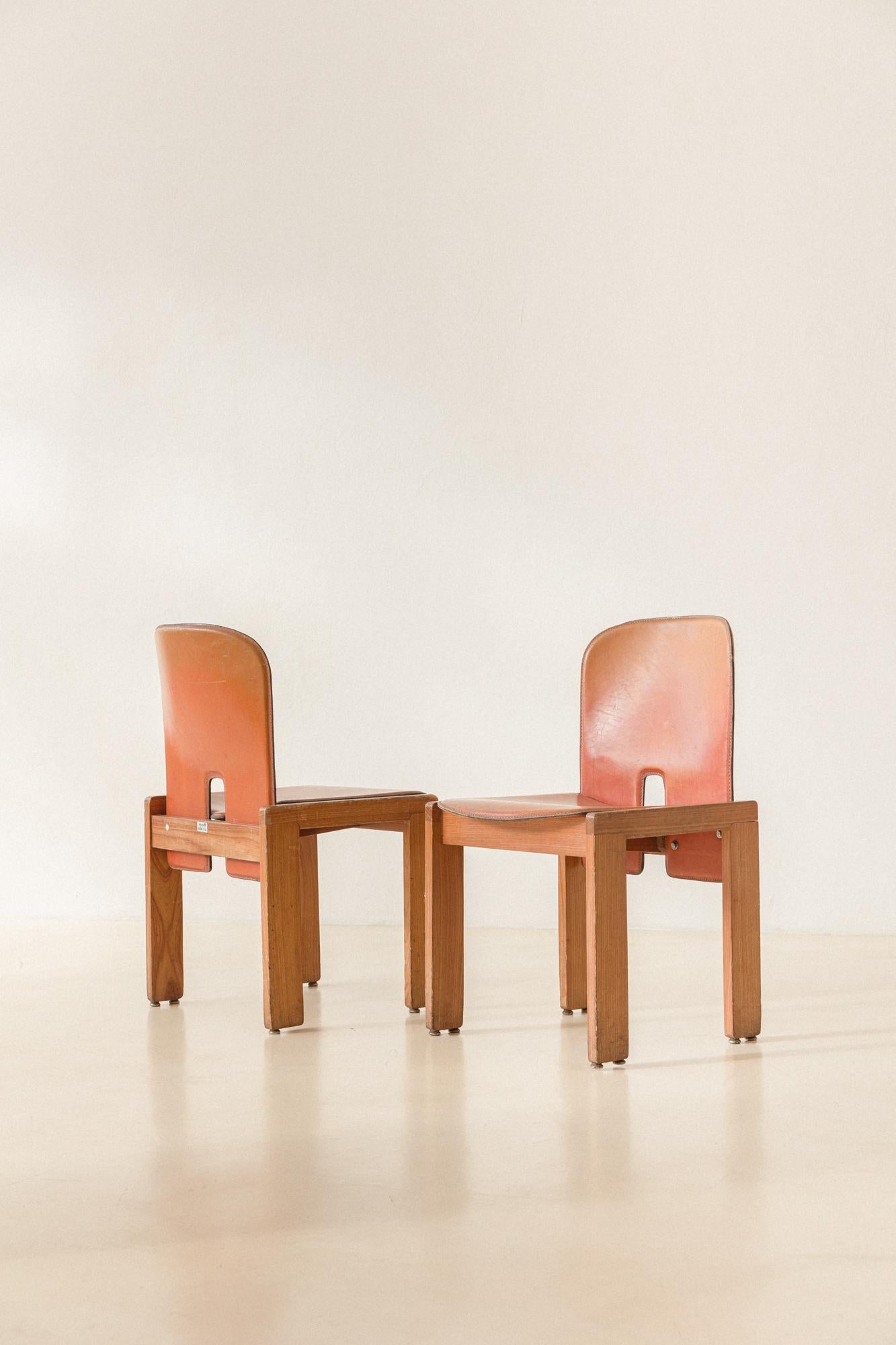 Ensemble de 6 chaises modèle 925 2, Afra & Tobia Scarpa, 1966, design du milieu du siècle dernier en vente 4
