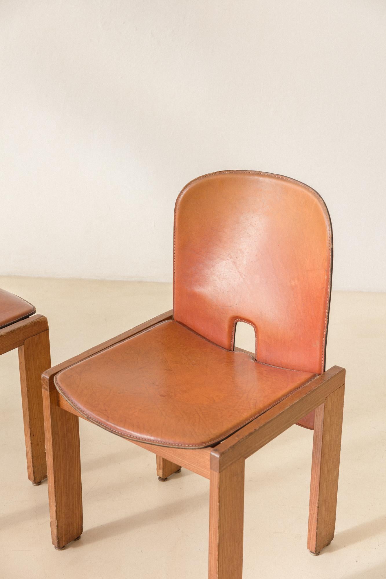 Ensemble de 6 chaises modèle 925 2, Afra & Tobia Scarpa, 1966, design du milieu du siècle dernier en vente 5