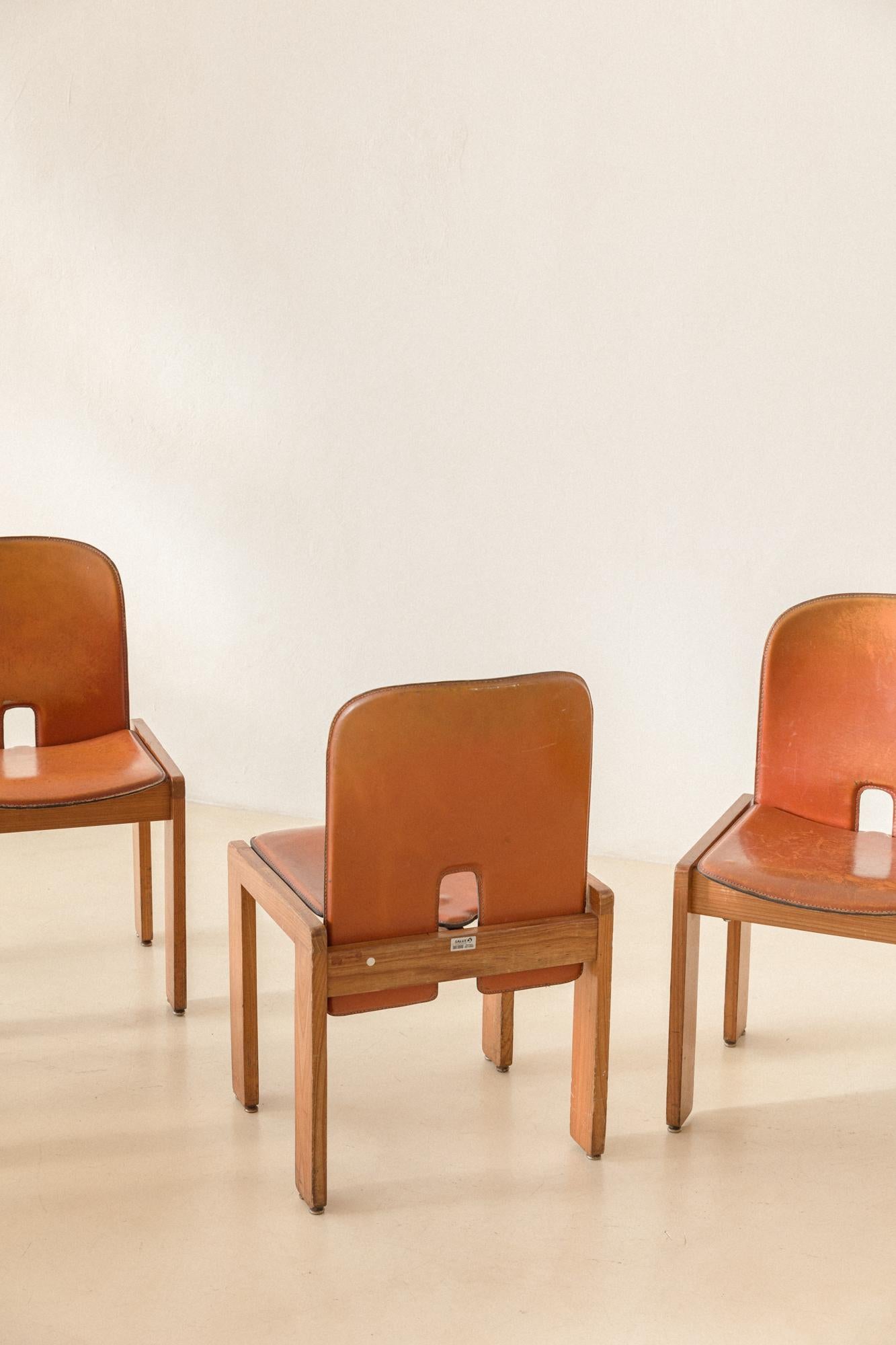 Mid-Century Modern Ensemble de 6 chaises modèle 925 2, Afra & Tobia Scarpa, 1966, design du milieu du siècle dernier en vente