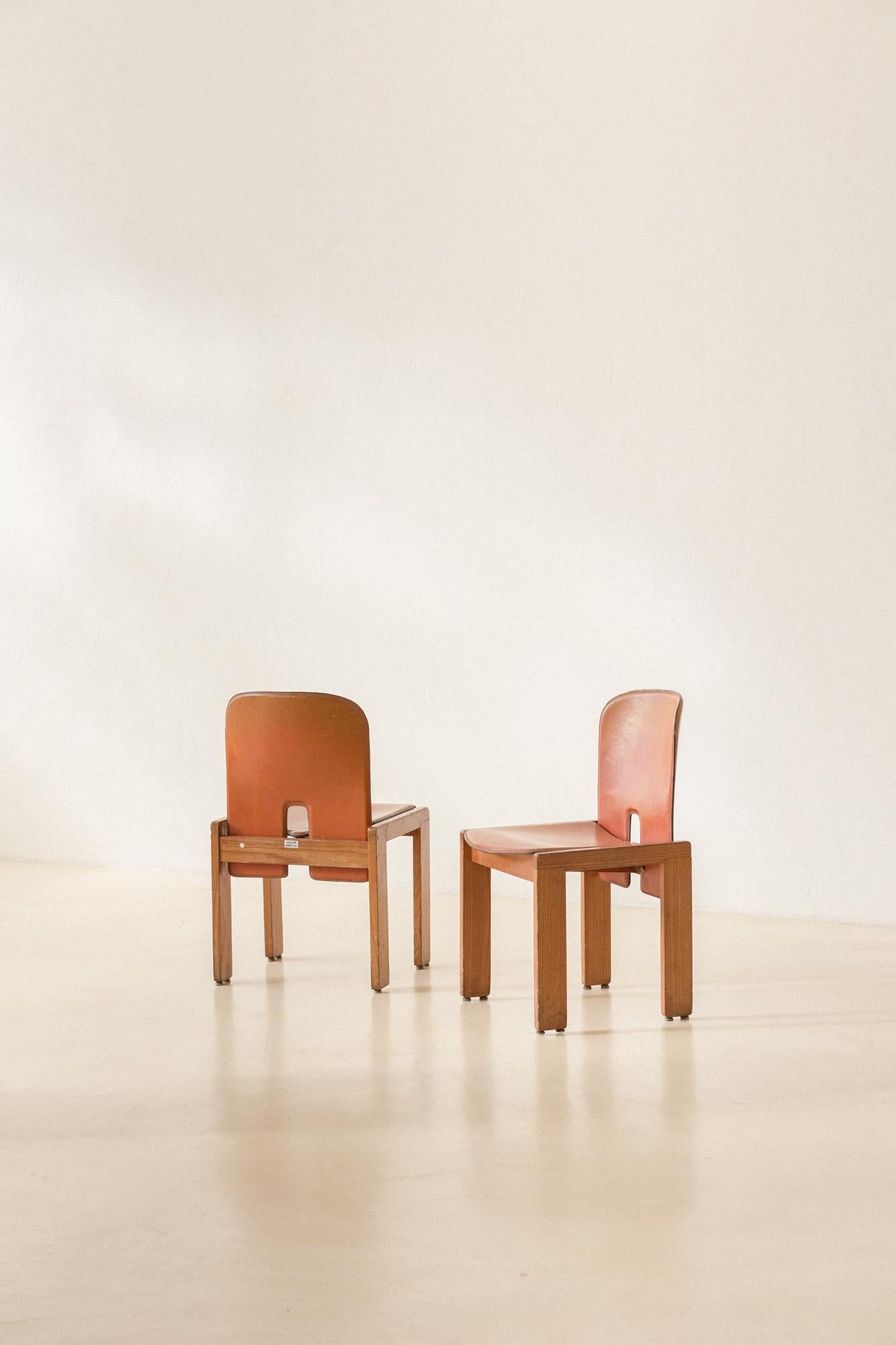 Ensemble de 6 chaises modèle 925 2, Afra & Tobia Scarpa, 1966, design du milieu du siècle dernier Bon état - En vente à New York, NY