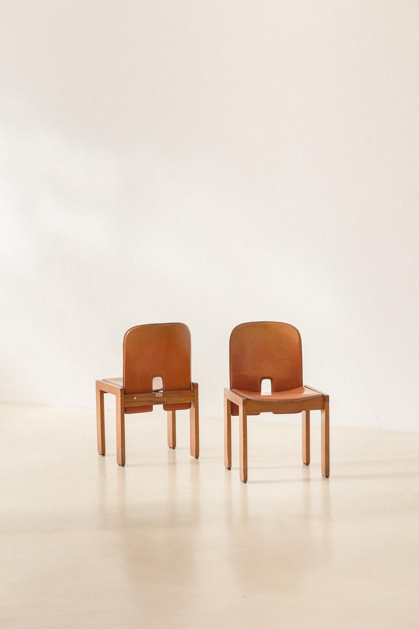 Milieu du XXe siècle Ensemble de 6 chaises modèle 925 2, Afra & Tobia Scarpa, 1966, design du milieu du siècle dernier en vente