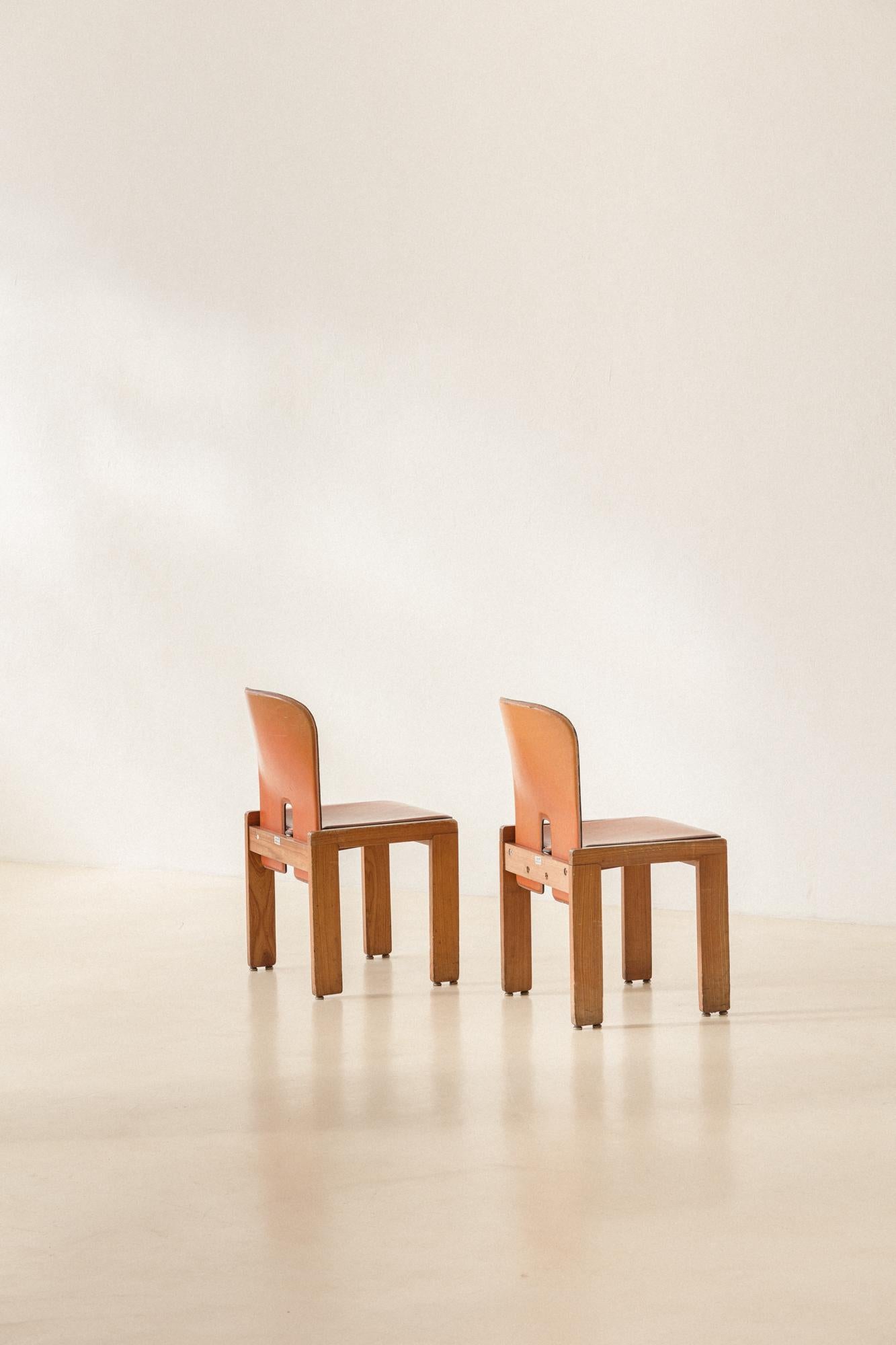 Ensemble de 6 chaises modèle 925 2, Afra & Tobia Scarpa, 1966, design du milieu du siècle dernier en vente 2