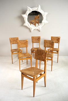 Set of 6 Chairs Model C Marcel Gascoin, France, 1950