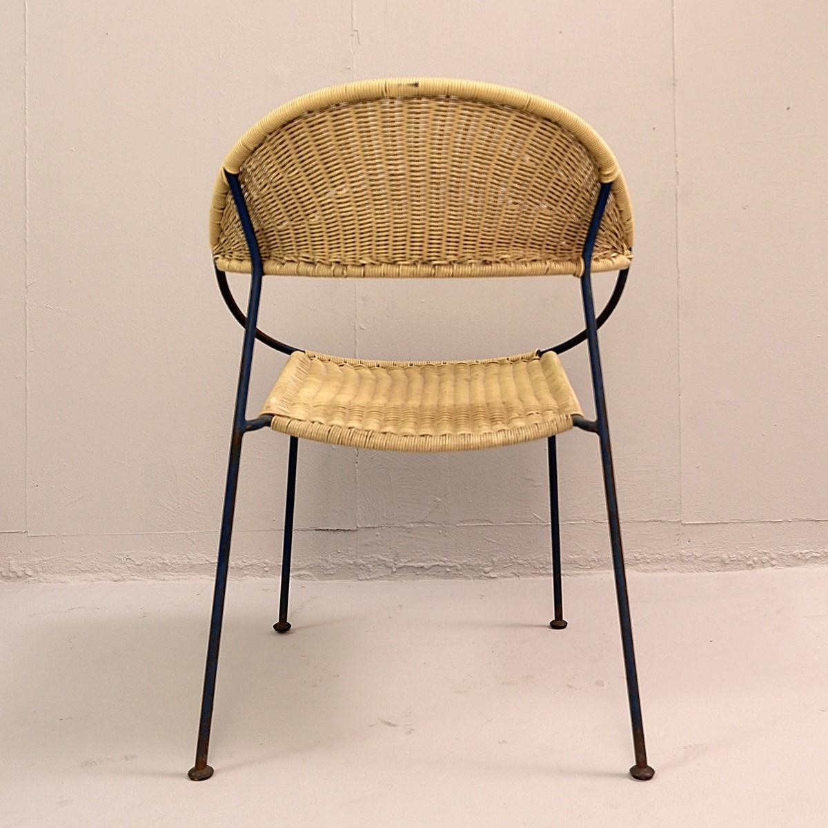 Metal Set of 6 Chairs Model DU41 by Gastone Rinaldi for RIMA, Italy, 1956 For Sale