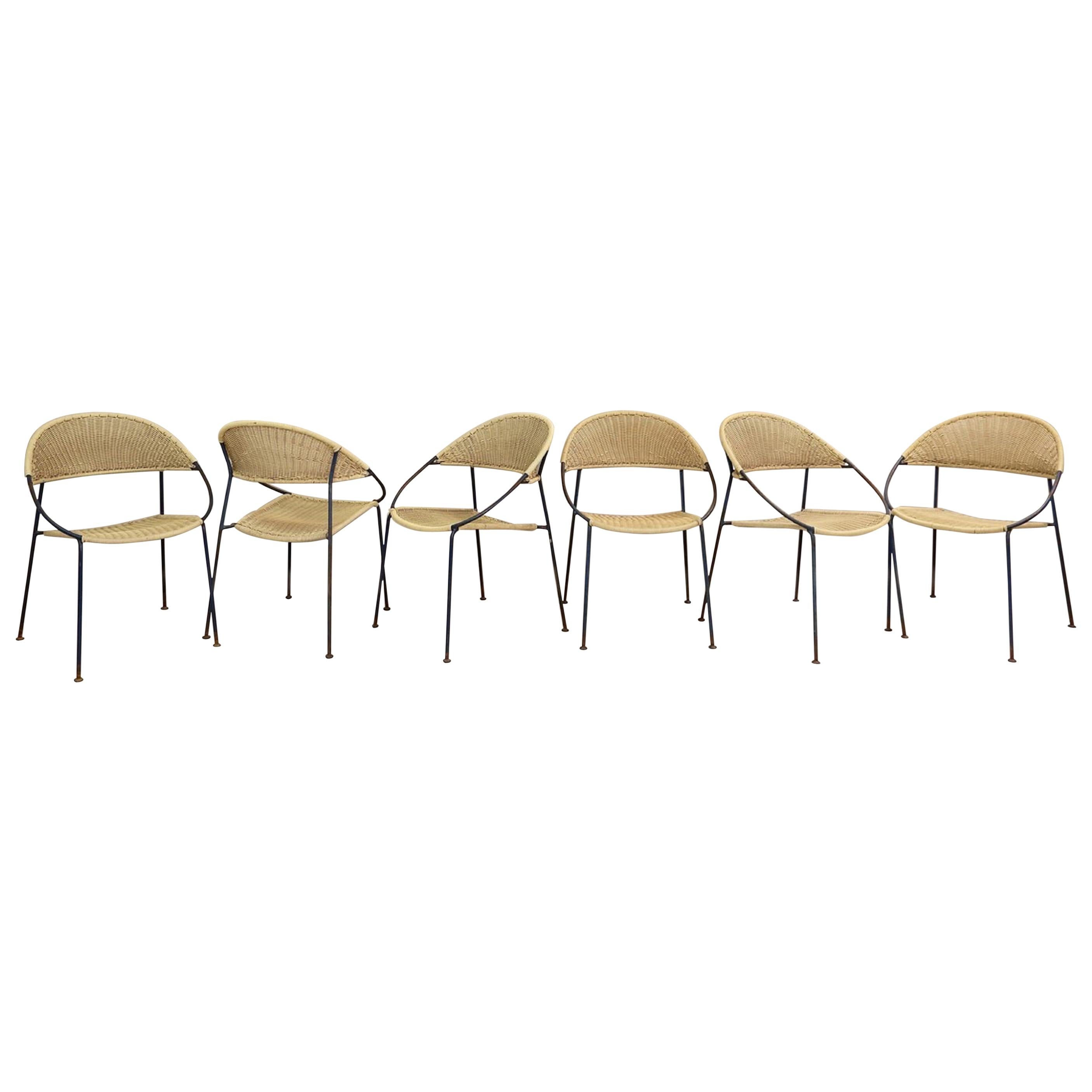 Set of 6 Chairs Model DU41 by Gastone Rinaldi for RIMA, Italy, 1956 For Sale