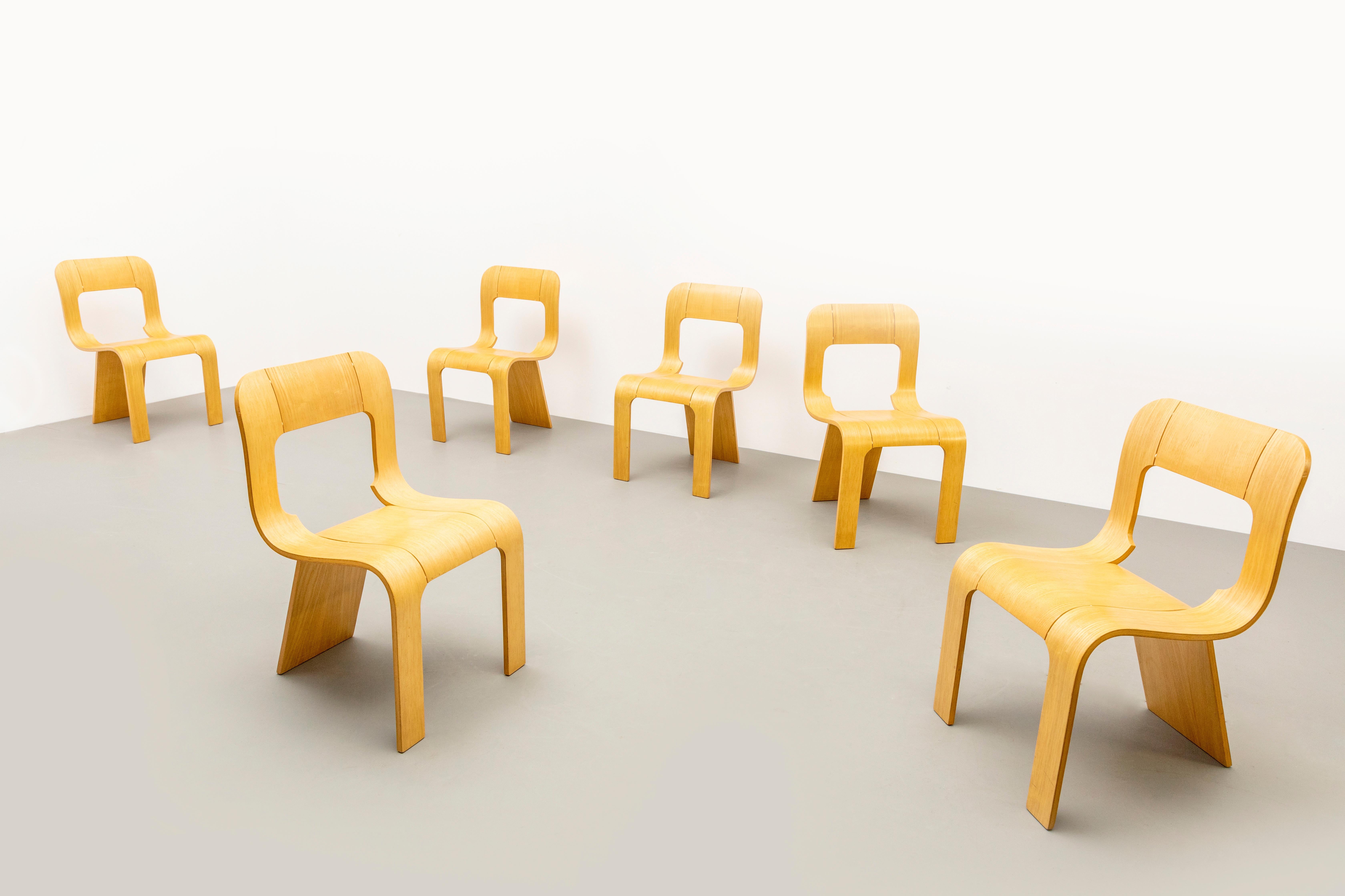 Mid-Century Modern Gigi Sabadin - Ensemble de 4 chaises, modèle S. Compensato en vente