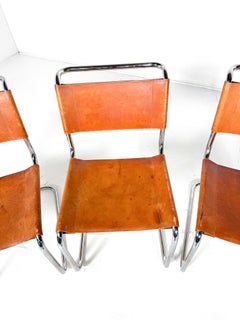 Set de 6 chaises S 33 by Thonet , Italy - Original Leather