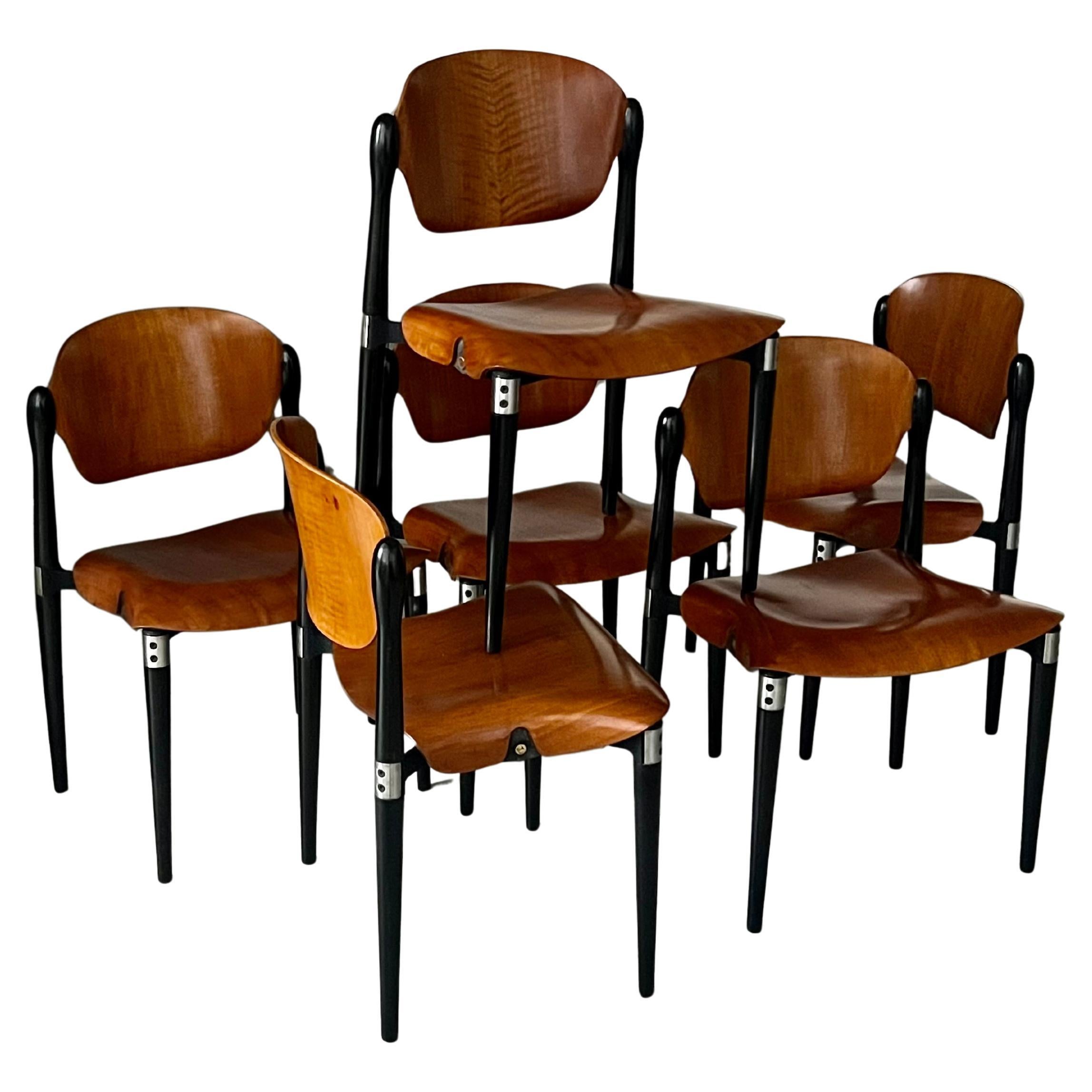Set of 6 chairs S83 Eugenio Gerli for Tecno, made in Milan, Italy in vendita