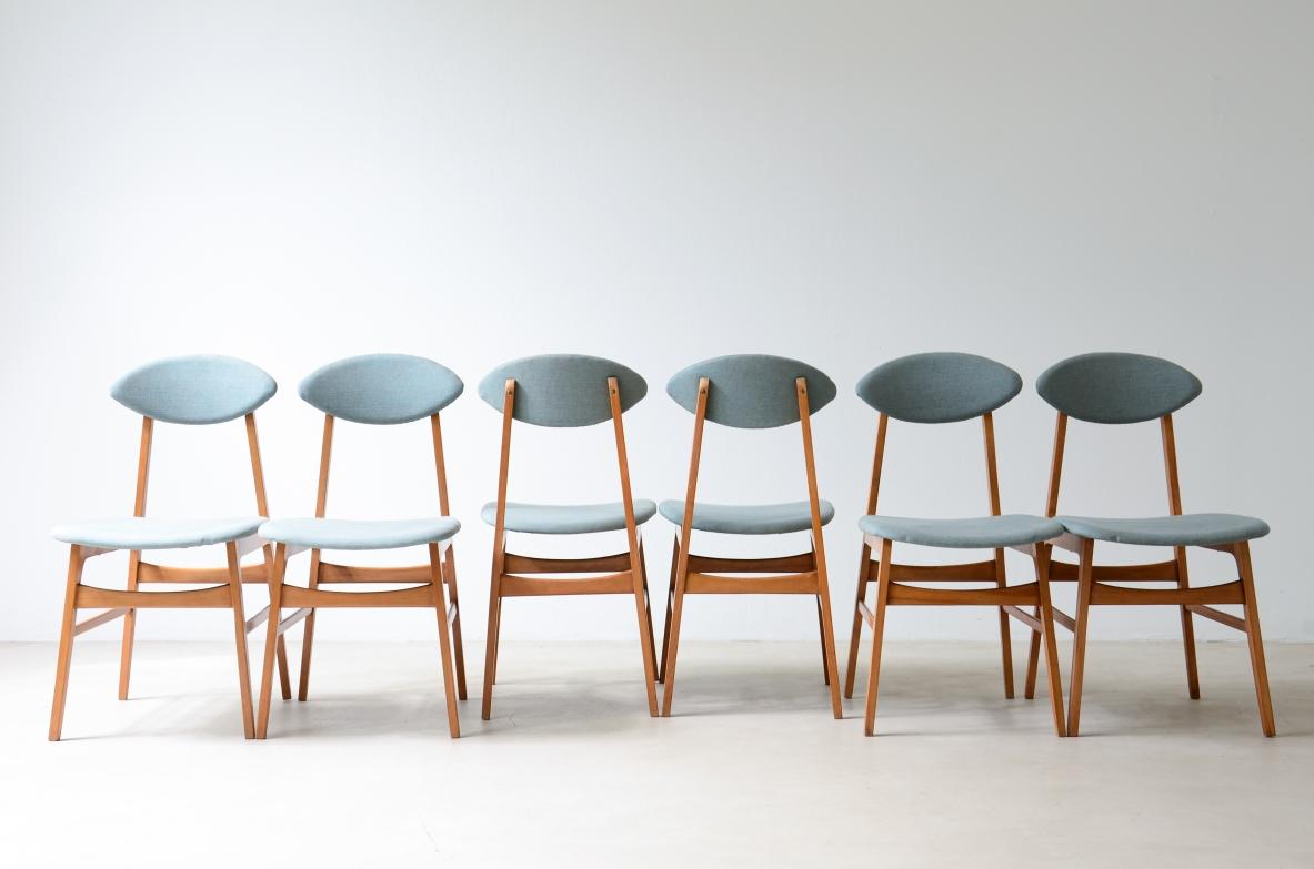 Ensemble de 6 chaises avec dossiers en forme d'ogive Excellent état - En vente à Milano, IT