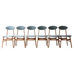 Set of 6 chairs with ogive-shaped backs